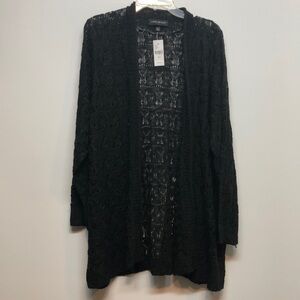 NEW Lane Bryant Black lace crocheted Cardigan Sweater Women's 18/20 plus size